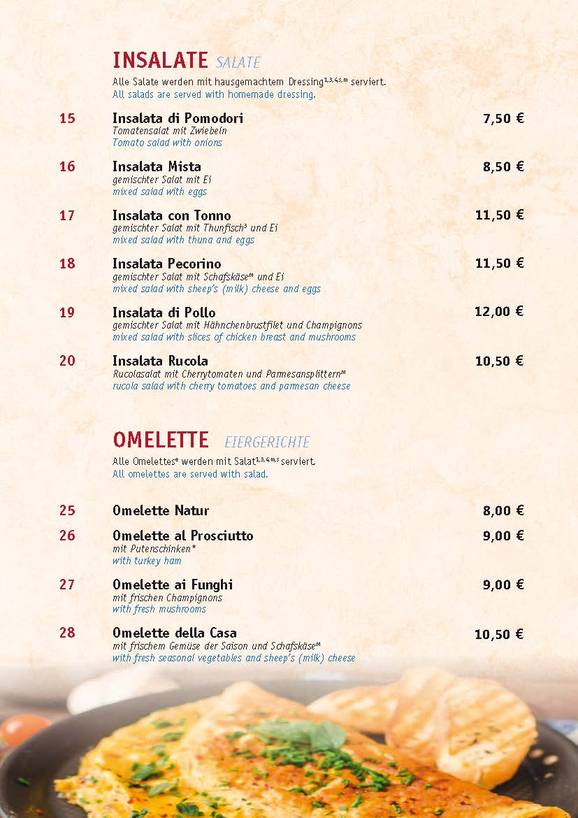 Trattoria Splendido - Speisekarte